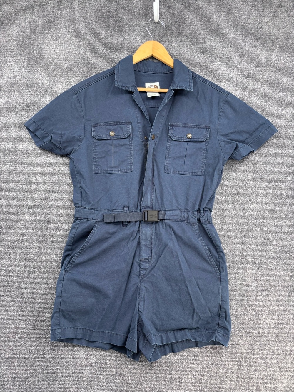 North Face Blue Gorpcore Utility Berkeley Flight Suit Shorts Romper Women’s S